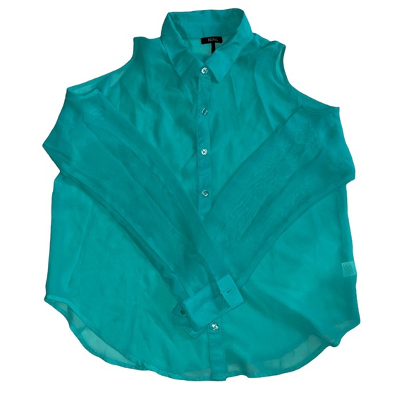 Sheer Top with Cut Out Shoulders - Picture 1 of 2